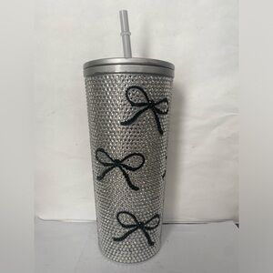 Hydrapeak JOURNEY 25oz Limited Edition Tumbler Rhinestones Silver Black Bows